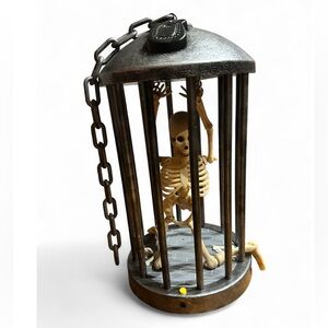 Gemmy Halloween Skeleton In A Cage Motion Activated Halloween decoration